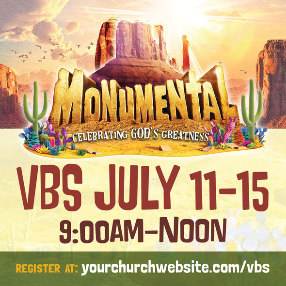 Customizable VBS Yard Signs - Monumental - 24x24 Printed Size