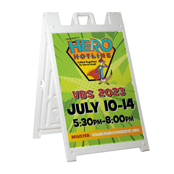 Deluxe A-Frame Sandwich Board Street Signs (24"x36") - Hero Hotline VBS - AFHER001
