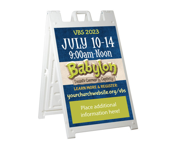 Deluxe A-Frame Sandwich Board Street Signs (24"x36") - Babylon VBS - AFBAL002