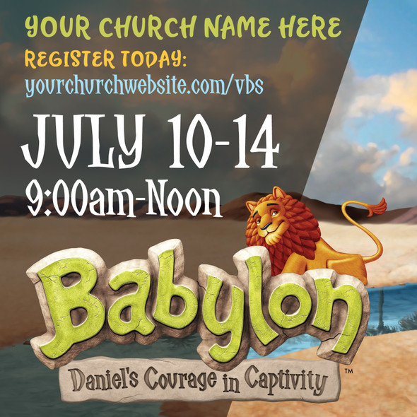 Customizable VBS Yard Signs - Babylon - 24x24 Printed Size - YBAL008