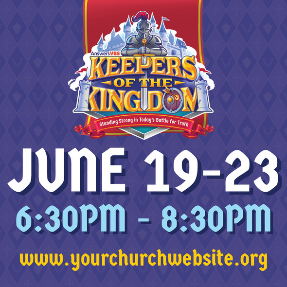Customizable VBS Yard Signs - Keepers of the Kingdom - 24x24 Printed Size - YKNG002