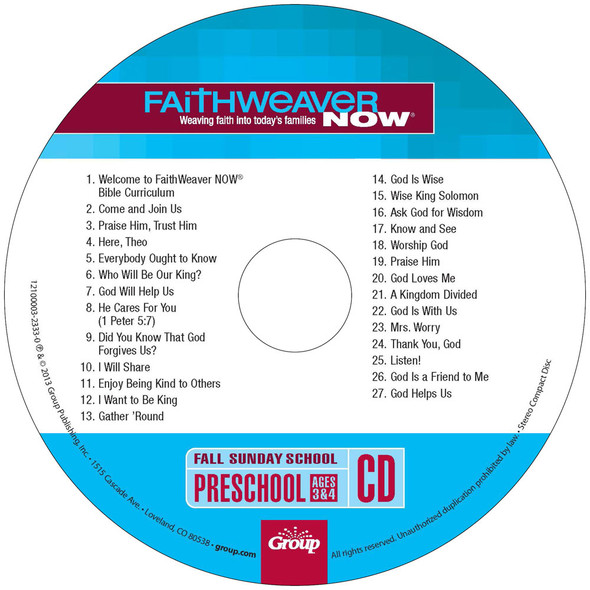 FaithWeaver NOW Preschool CD - Fall 2023