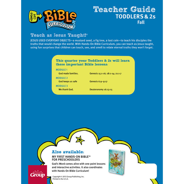 Hands-On Bible Curriculum Toddlers & 2s: Teacher Guide - Fall 2023