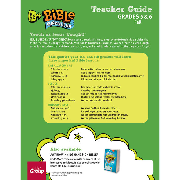 Hands-On Bible Curriculum Grades 5&6: Teacher Guide - Fall 2023