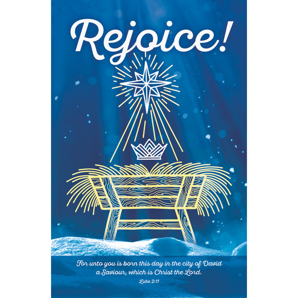 Church Bulletin - 11" - Christmas - Rejoice! - Luke 2:11 - Pack of 100 - U4359