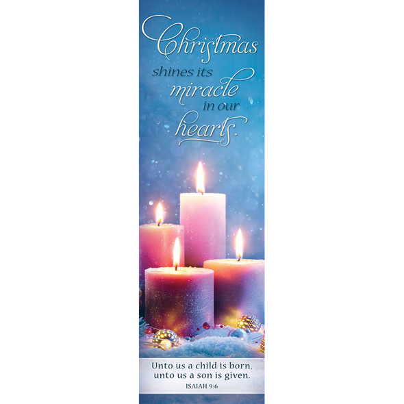 Bookmark - Christmas - Christmas Shines It's Miracle - Isa 9:6 - Pack of 25 - U4000B