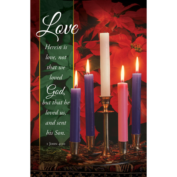 Church Bulletin - 11" - Advent - Love - Love / Herein is love... - 1 John 4:10 - Pack of 100 - H4172