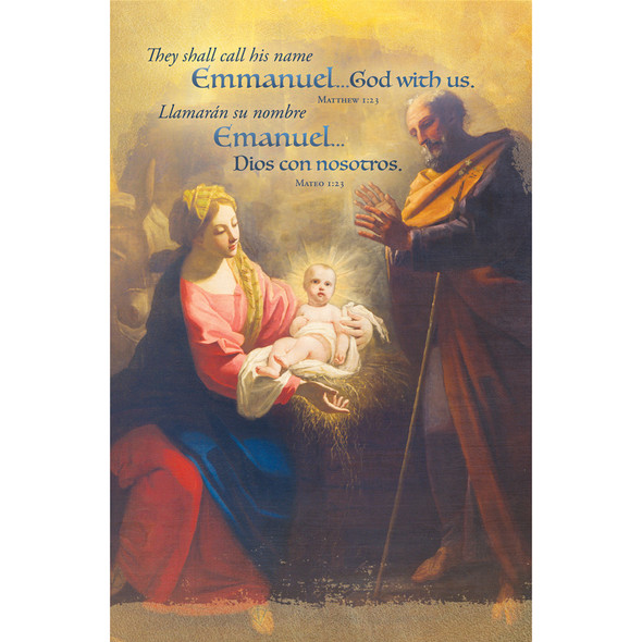 Church Bulletin - 11" - Christmas - Bilingual - They shall call his name... - Matt 1:23/Mateo 1:23 - Pack of 100 - H4174S