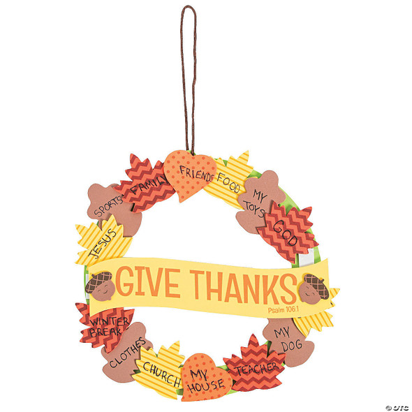 Wreath of Thanks Craft Kit - Psalm 106:1 (Pack of 12)
