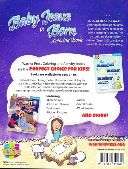 Baby Jesus Is Born - Coloring Activity Book - Digital Download