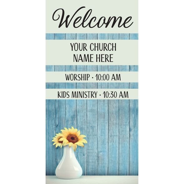Church Banner - Welcome - Sky Blue Fence