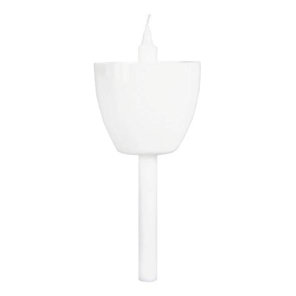 Candlelight Service Set - 4.25" Candles & White Plastic Shields (Set of 250)