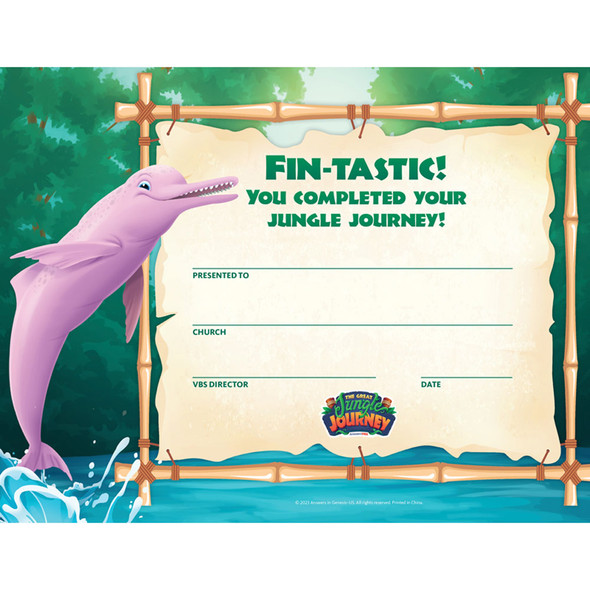 Completion Certificate (Pack of 10) - Jungle Journey Answers VBS 2024