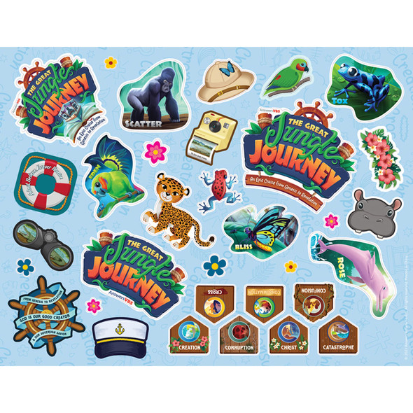 Logo Sticker Sheet (Pack of 10) - Jungle Journey Answers VBS 2024