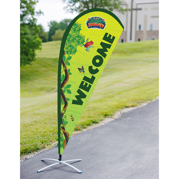 Welcome Banner with Stand Kit - Jungle Journey Answers VBS 2024
