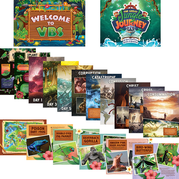 Decoration Poster Set (set of 20)  - Jungle Journey Answers VBS 2024