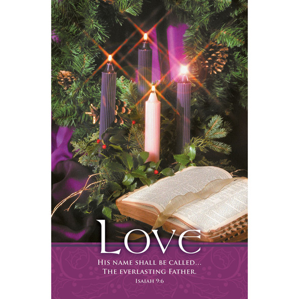 Church Bulletin 11" - Advent - Love - H3731 (Pack of 100)