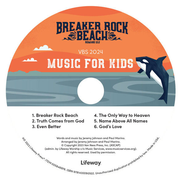 Music For Kids CD Pack of 5 - Breaker Rock Lifeway VBS 2024