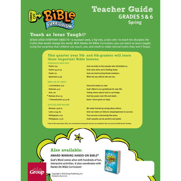 Spring 2024 Hands-On Bible Curriculum Grades 5&6 Teacher Guide