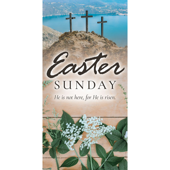 Church Banner - Easter - Wood and Three Crosses Easter