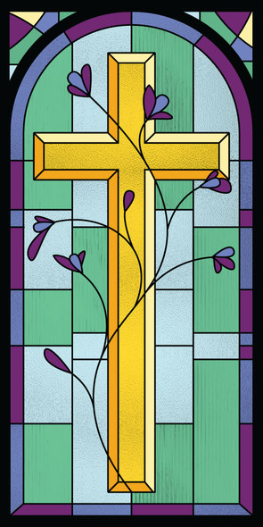 Church Banner - Cross - Stained Glass Easter