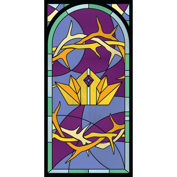 Church Banner - Gold Crown of Thorns - Stained Glass Easter