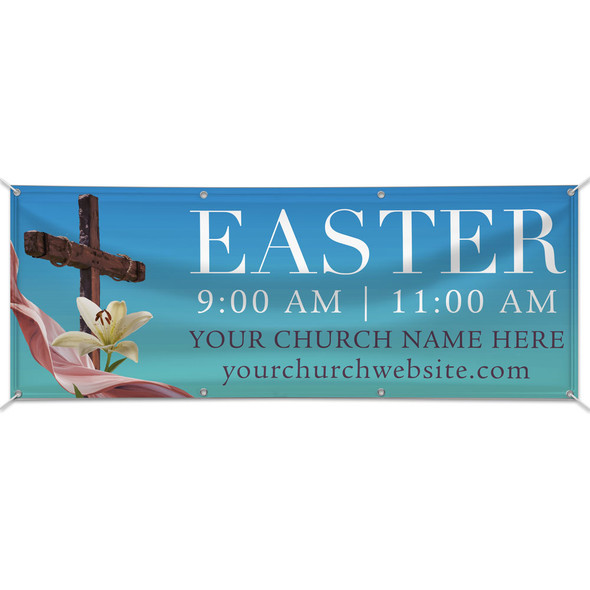 Customizable Outdoor Vinyl Banner - Easter - Vivid Easter Glory Sunrise