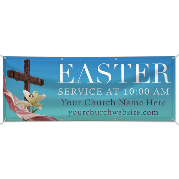 Customizable Outdoor Vinyl Banner - Easter - Vivid Easter Glory Sunrise