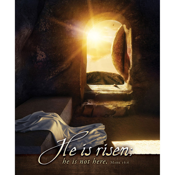 14" Bulletin - Easter - He is risen; he is not here. - Mark 16:6 KJV - H4200L