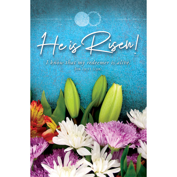 11" Bulletin - Easter - Lilys - He Is Risen! - Job 19:25 - AP2206