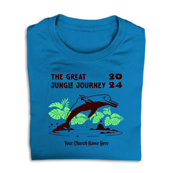 Easy Custom VBS T-Shirt - Personalize in Real Time - Great Jungle Journey VBS - VGJJ050