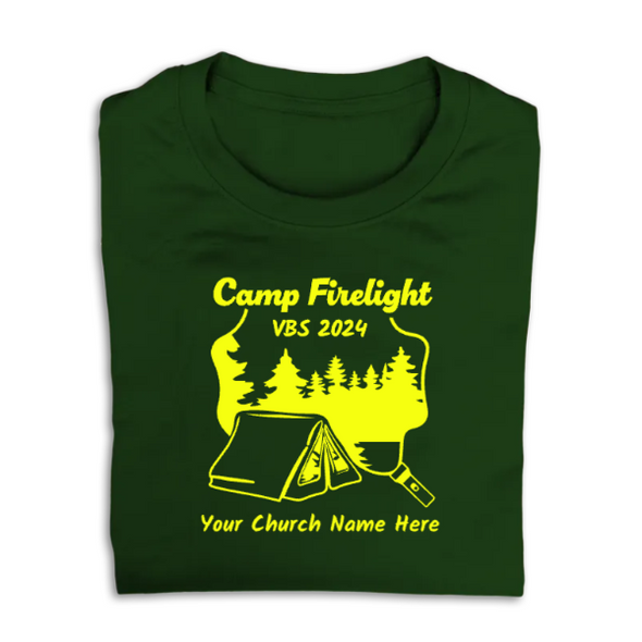Easy Custom VBS T-Shirt - One Color Design - Camp Firelight VBS - VCFL041