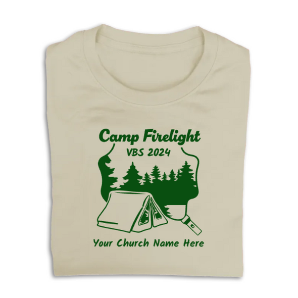Easy Custom VBS T-Shirt - One Color Design - Camp Firelight VBS - VCFL041