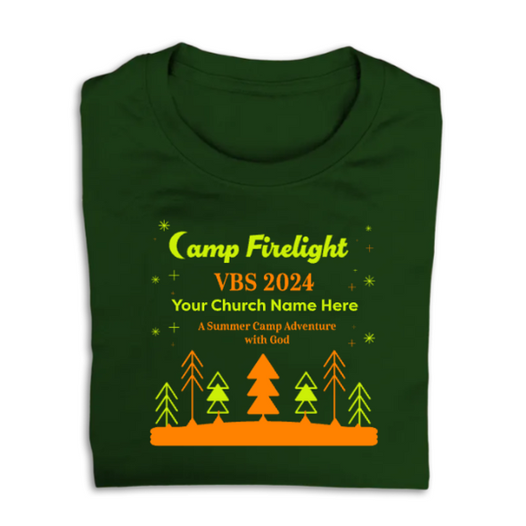 Easy Custom VBS T-Shirt - Two Color Design - Camp Firelight VBS - VCFL010