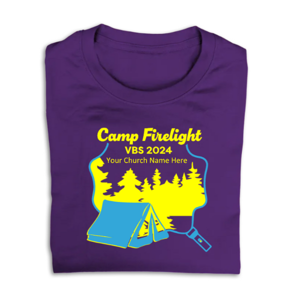 Easy Custom VBS T-Shirt - Two Color Design - Camp Firelight VBS - VCFL040