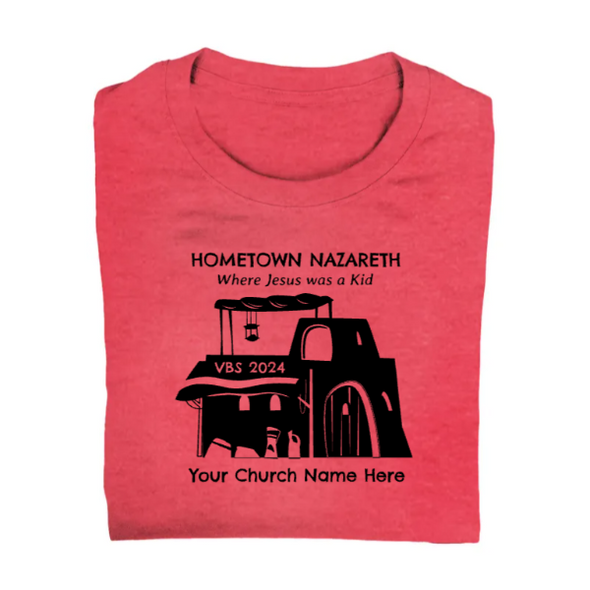 Easy Custom VBS T-Shirt - One Color Design - Hometown Nazareth VBS - VNAZ021