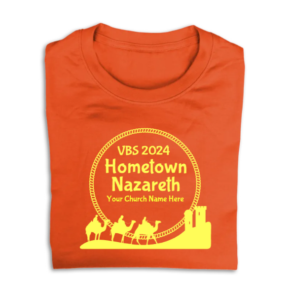 Easy Custom VBS T-Shirt - One Color Design - Hometown Nazareth VBS - VNAZ031