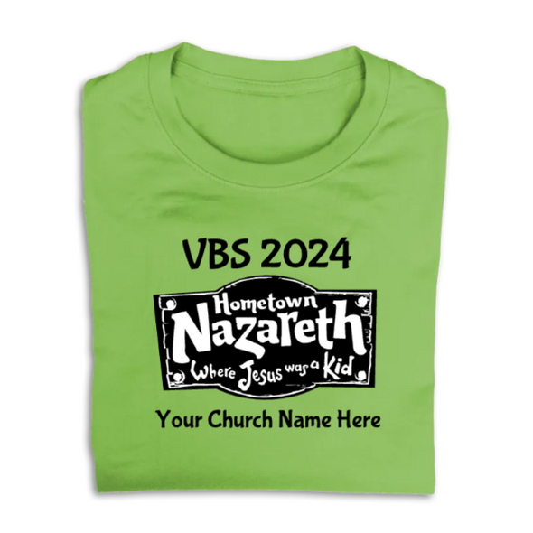 Easy Custom VBS T-Shirt - Two Color Design - Hometown Nazareth VBS - VNAZ010