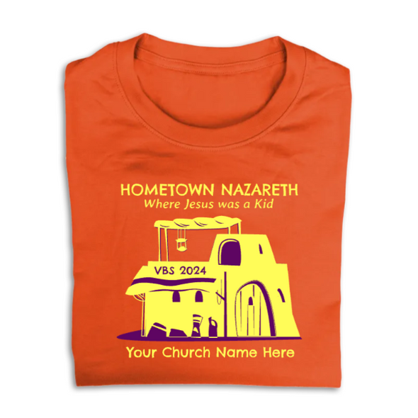 Easy Custom VBS T-Shirt - Two Color Design - Hometown Nazareth VBS - VNAZ020