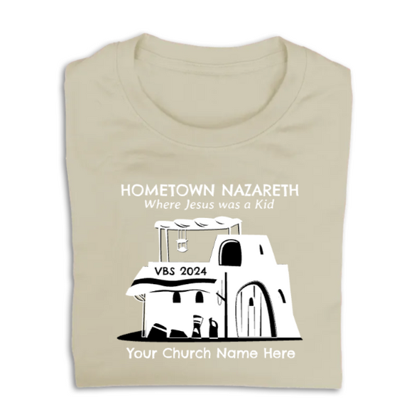 Easy Custom VBS T-Shirt - Two Color Design - Hometown Nazareth VBS - VNAZ020