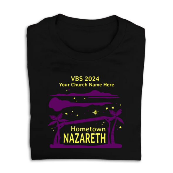 Easy Custom VBS T-Shirt - Two Color Design - Hometown Nazareth VBS - VNAZ040