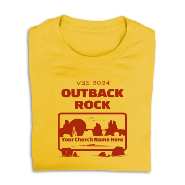 Easy Custom VBS T-Shirt - One Color Design - Outback Rock VBS - VOBR011