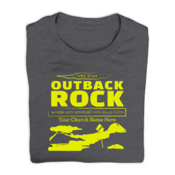Easy Custom VBS T-Shirt - One Color Design - Outback Rock VBS - VOBR031