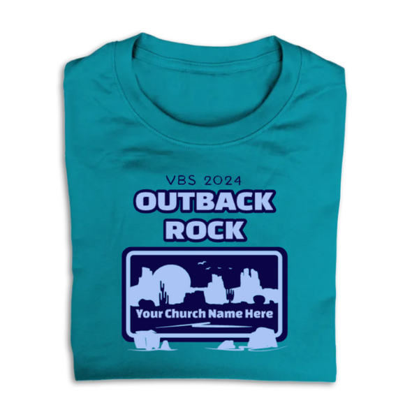 Easy Custom VBS T-Shirt - Two Color Design - Outback Rock VBS - VOBR010
