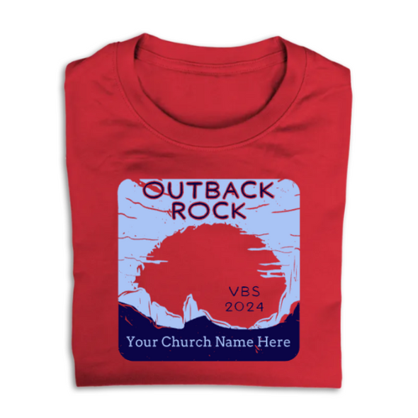 Easy Custom VBS T-Shirt - Personalize in Real Time - Outback Rock VBS - VOBR020