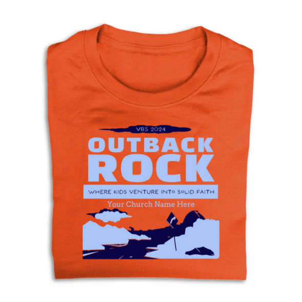 Easy Custom VBS T-Shirt - Two Color Design - Outback Rock VBS - VOBR030