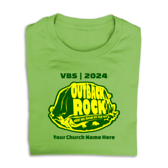 Easy Custom VBS T-Shirt - Two Color Design - Outback Rock VBS - VOBR060