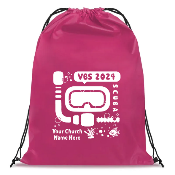 Easy Custom VBS Drawstring Bag - Personalize in Real Time - Scuba VBS - DSCU011