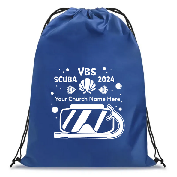 Easy Custom VBS Drawstring Bag - Personalize in Real Time - Scuba VBS - DSCU021