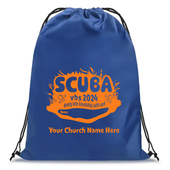 Easy Custom VBS Drawstring Bag - Personalize in Real Time - Scuba VBS - DSCU031